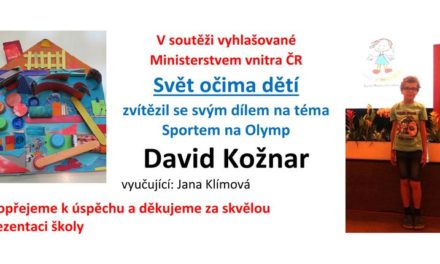 David Kožnar zvítězil ve své kategorii v soutěži Svět očima dětí