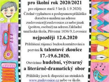 Zápis pro školní rok 2020/2021