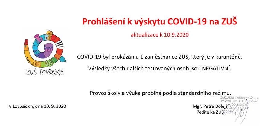 Prohlášení k výskytu COVID-19